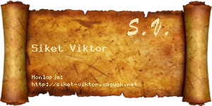 Siket Viktor névjegykártya